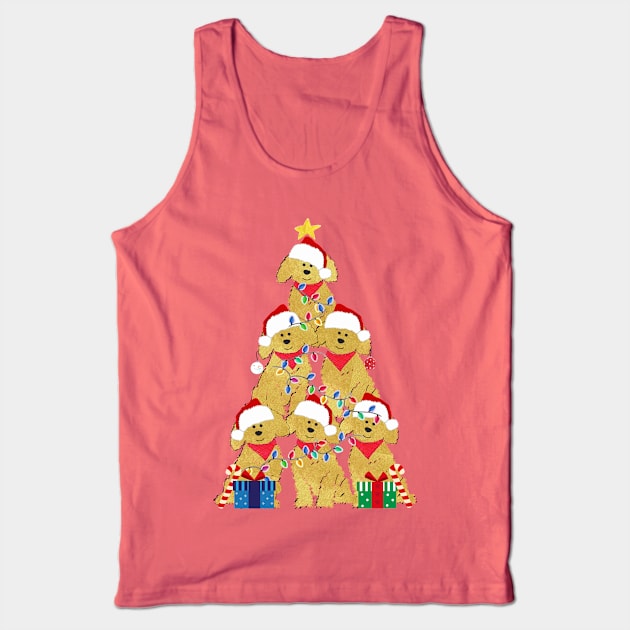 Goldendoodle Puppy Christmas Tree Tank Top by EMR_Designs